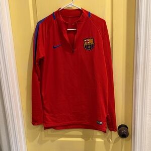 Nike Red FC Barcelona Long-Sleeve Training Top